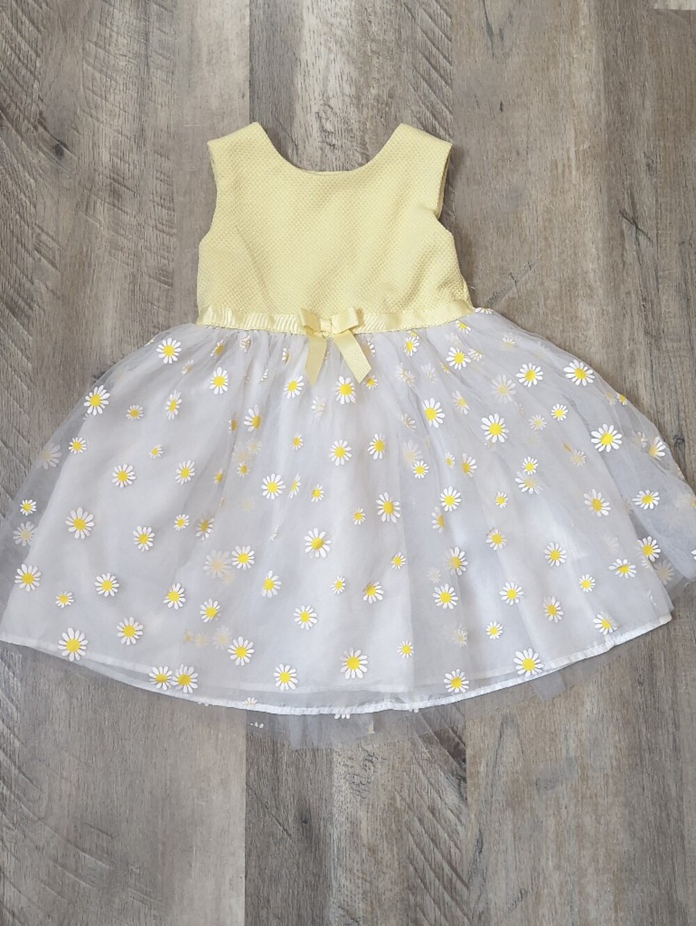 Blueberi Boulevard 3T Yellow Daisy Tulle Floral Party Dress